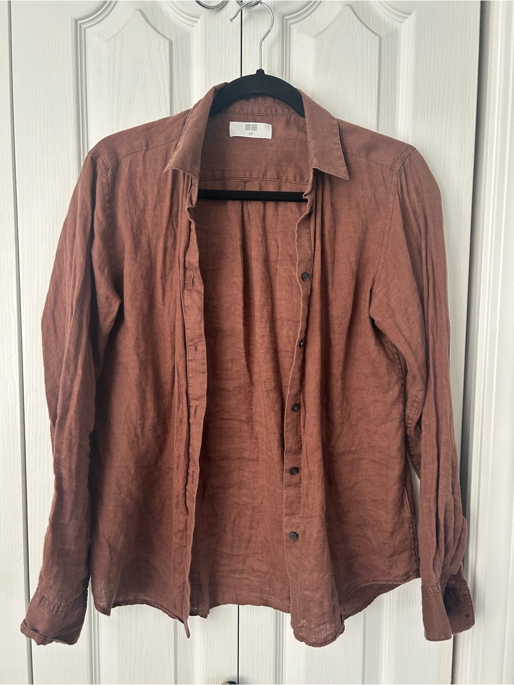 Uniqlo Brown Button-Down Linen Shirt